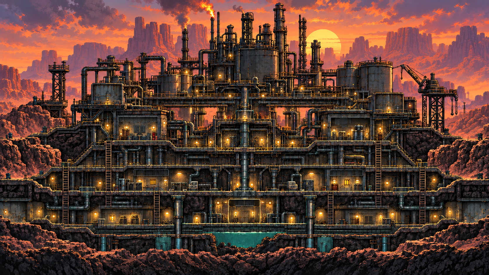 Refinery Basin at dusk